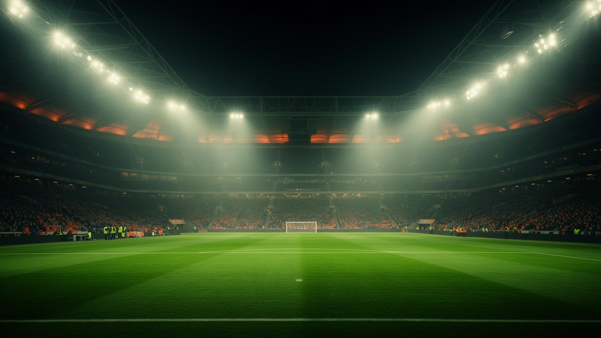 Stadium under floodlights